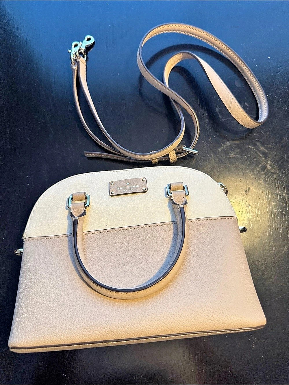 Kate Spade Two-Tone Satchel in White & Pink